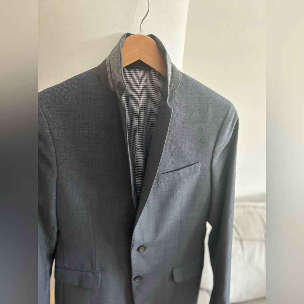 Banana Republic Marzotto Sport Jacket Blazer Wool Blue 36R Old Money Slim Fit